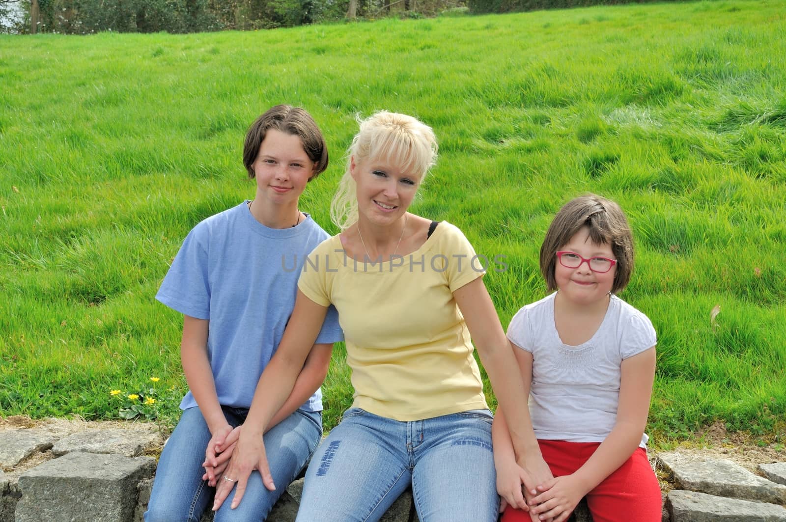  Family sitting in the garden