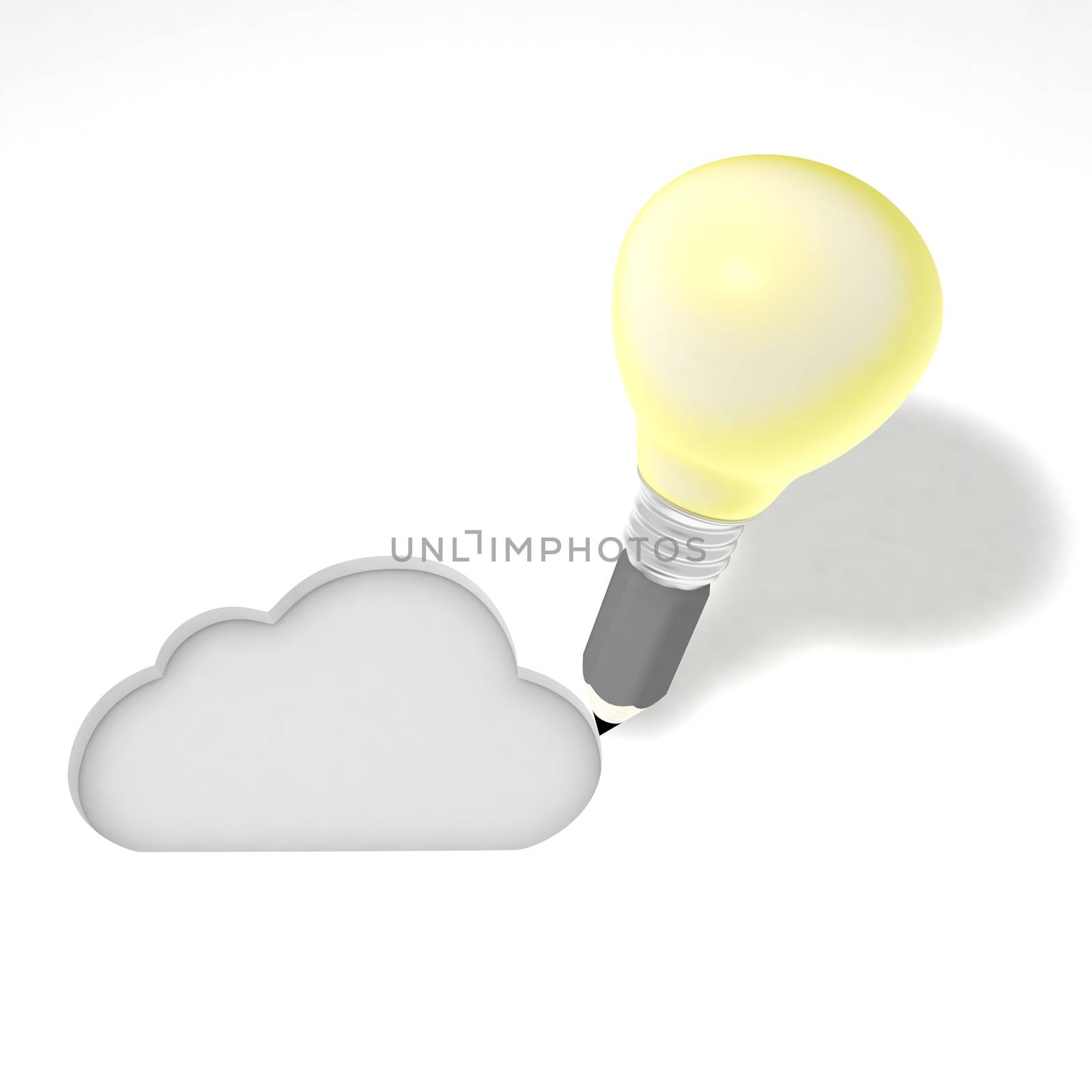 This illustration represents the conception of aninternet cloud services.