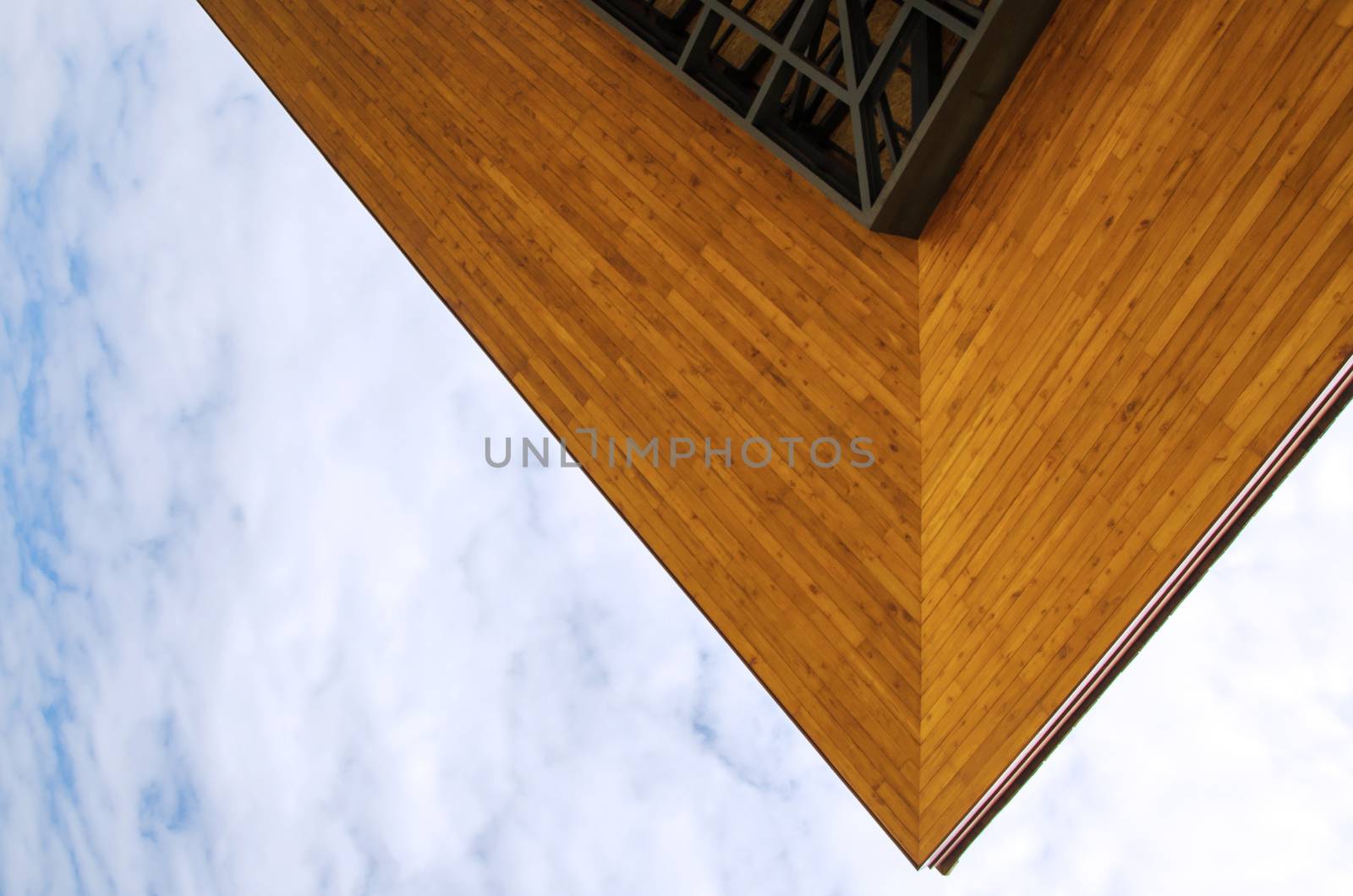 Wooden eaves of the building  by siraanamwong