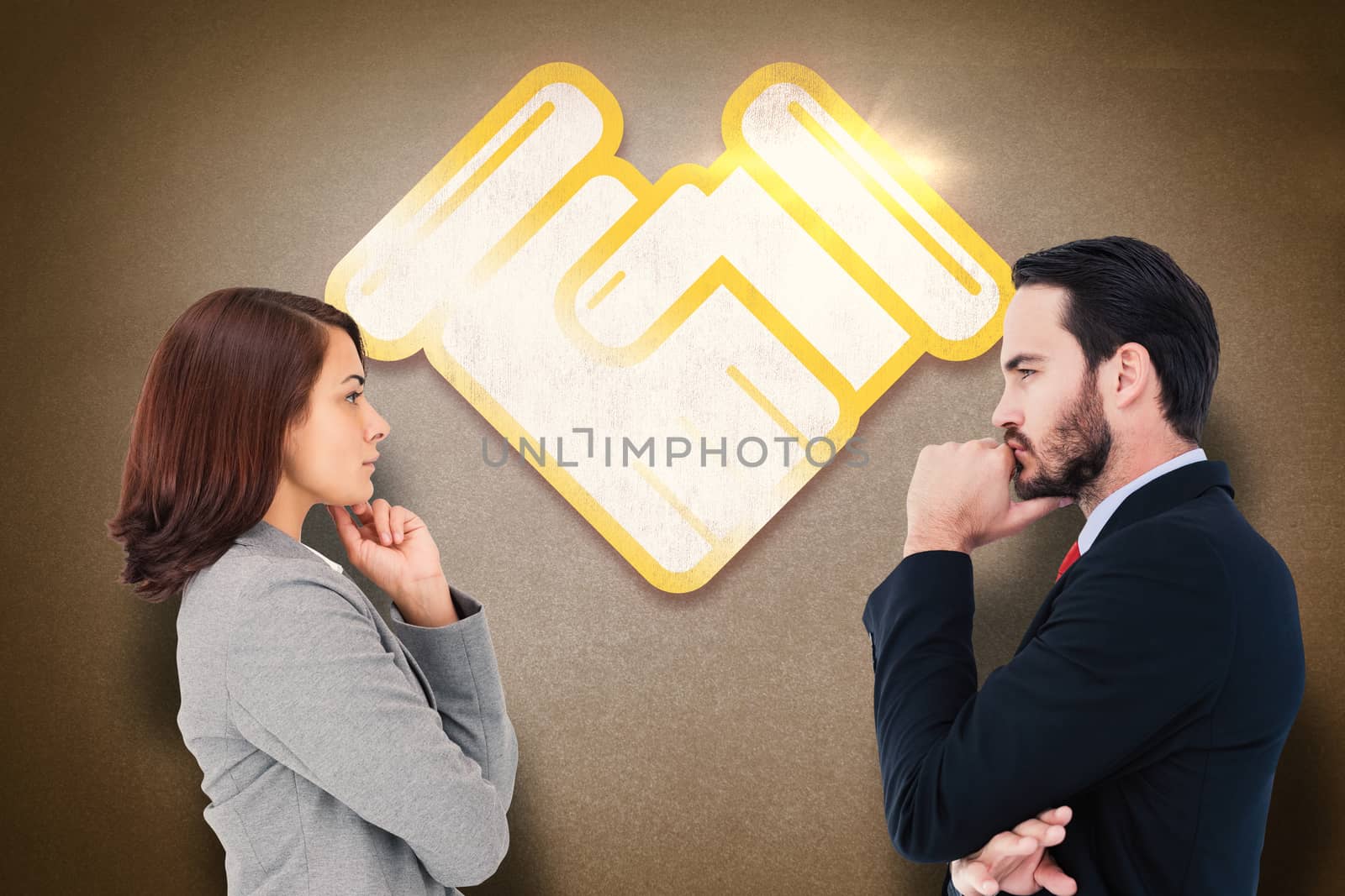 Composite image of concentrating businesswoman by Wavebreakmedia