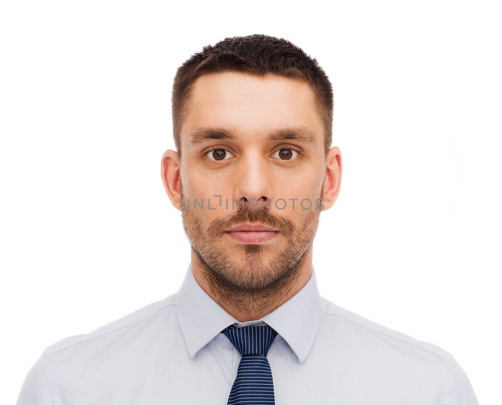 business, education and office concept - portrait of serious businessman