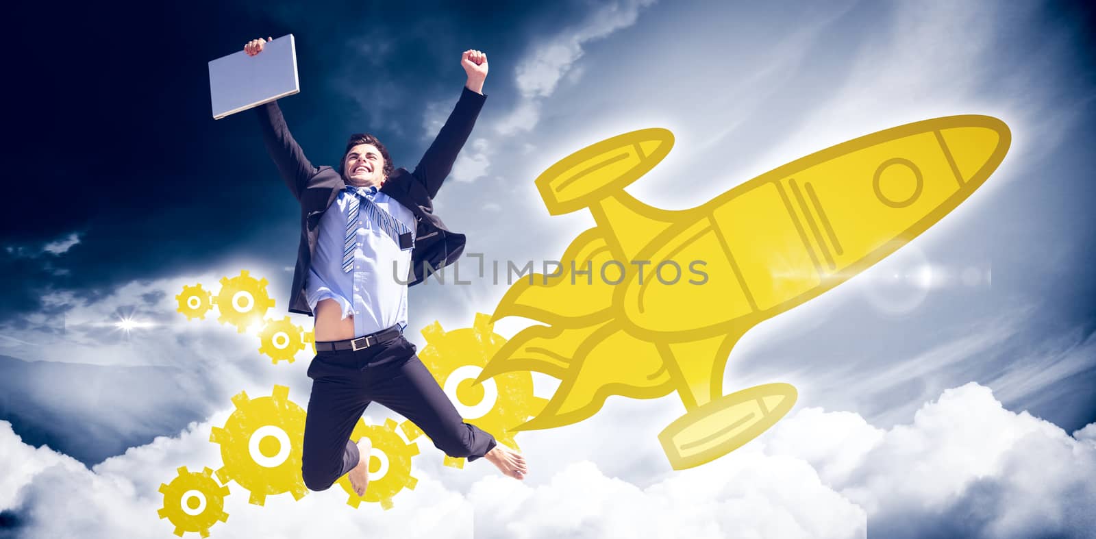 Composite image of cheering businessman by Wavebreakmedia