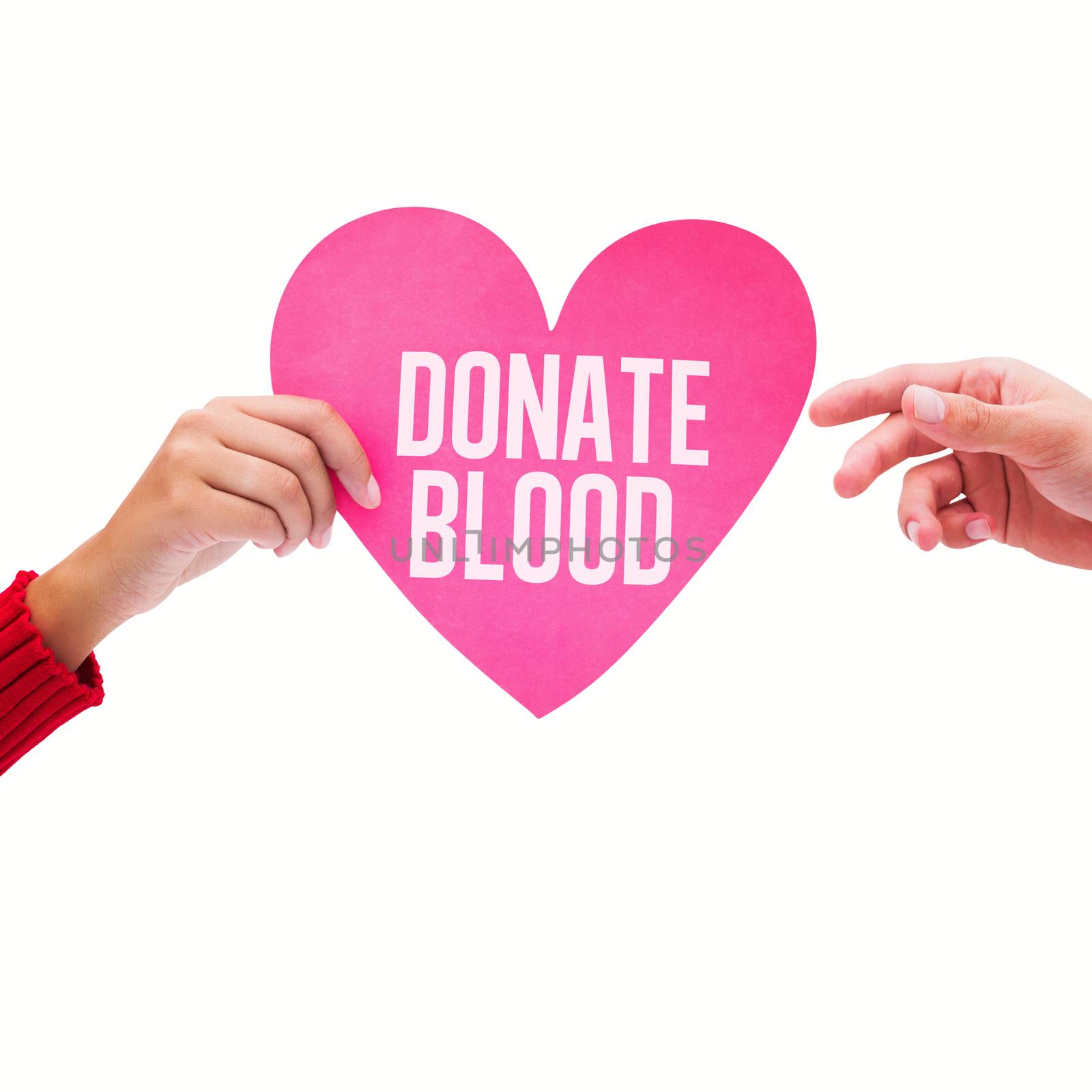 Couple holding a heart against donate blood