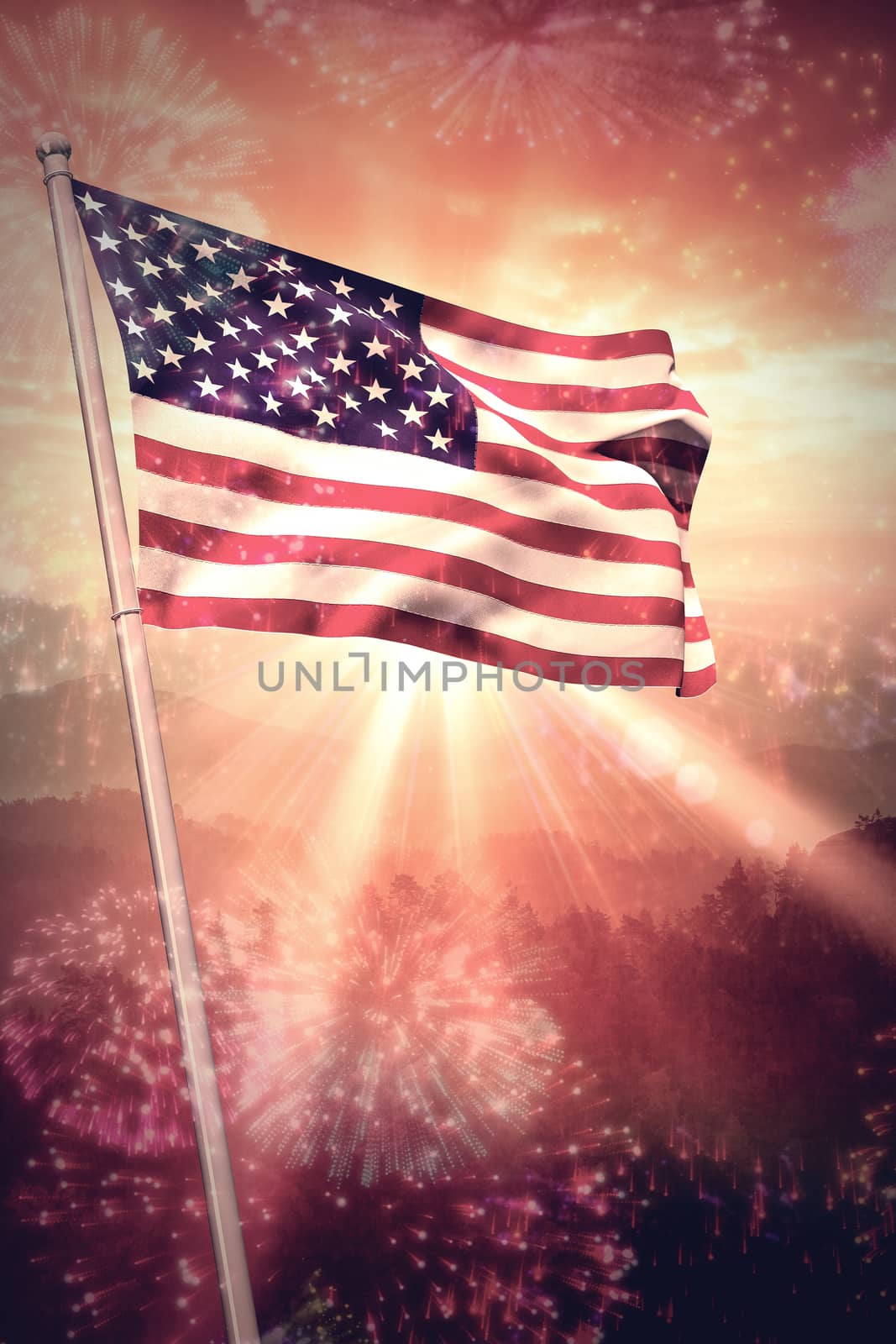 Composite image of digitally generated american national flag by Wavebreakmedia