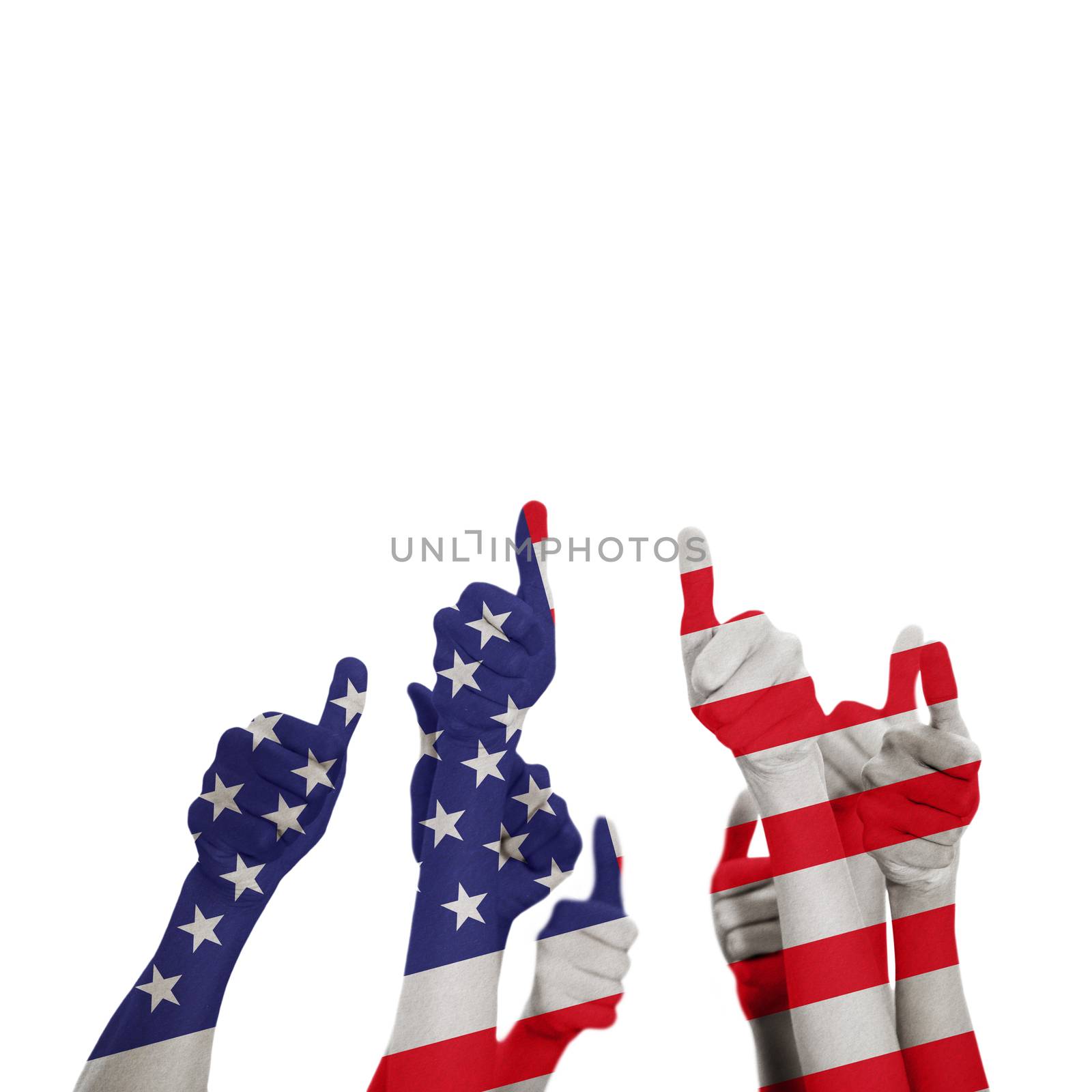 Composite image of hands up and thumbs raised by Wavebreakmedia