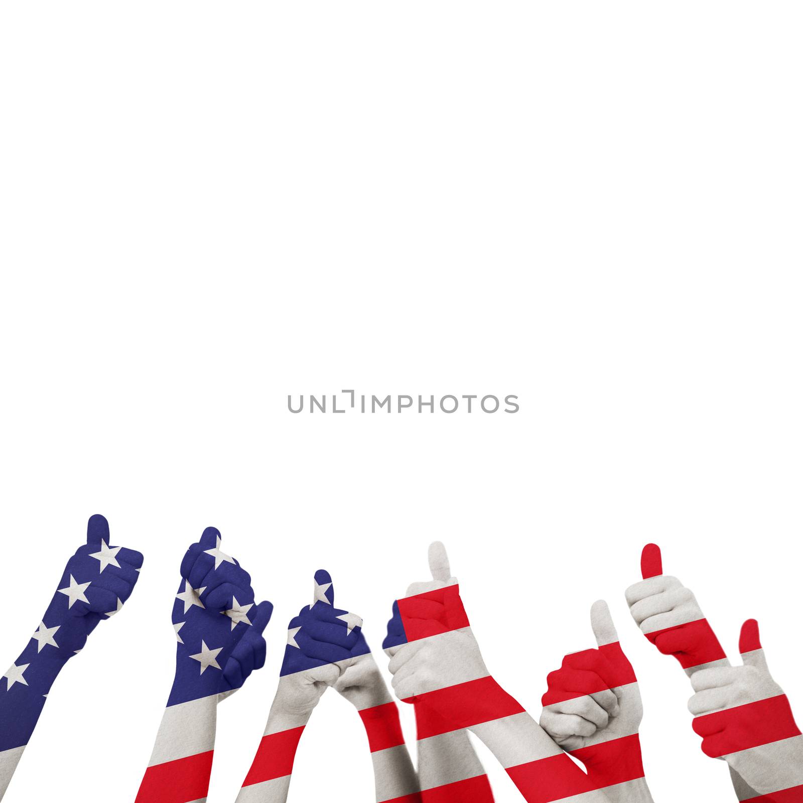 Composite image of group of hands giving thumbs up by Wavebreakmedia