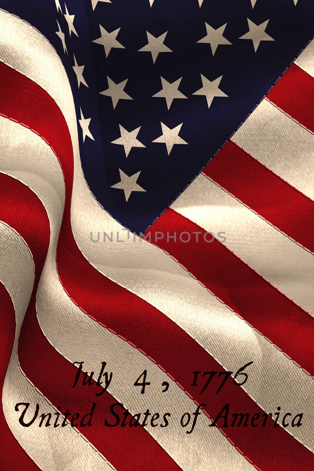 independence day against digitally generated grey background