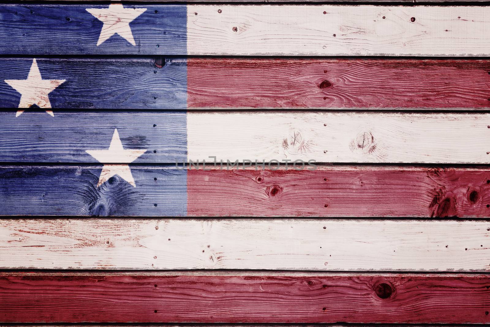 Usa national flag against digitally generated grey wooden planks