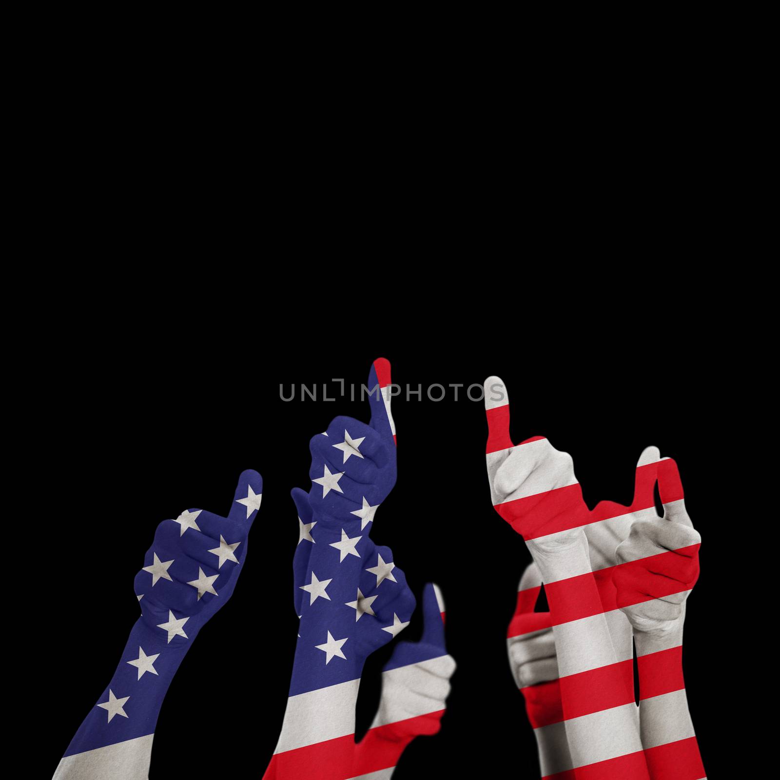 Composite image of hands up and thumbs raised by Wavebreakmedia