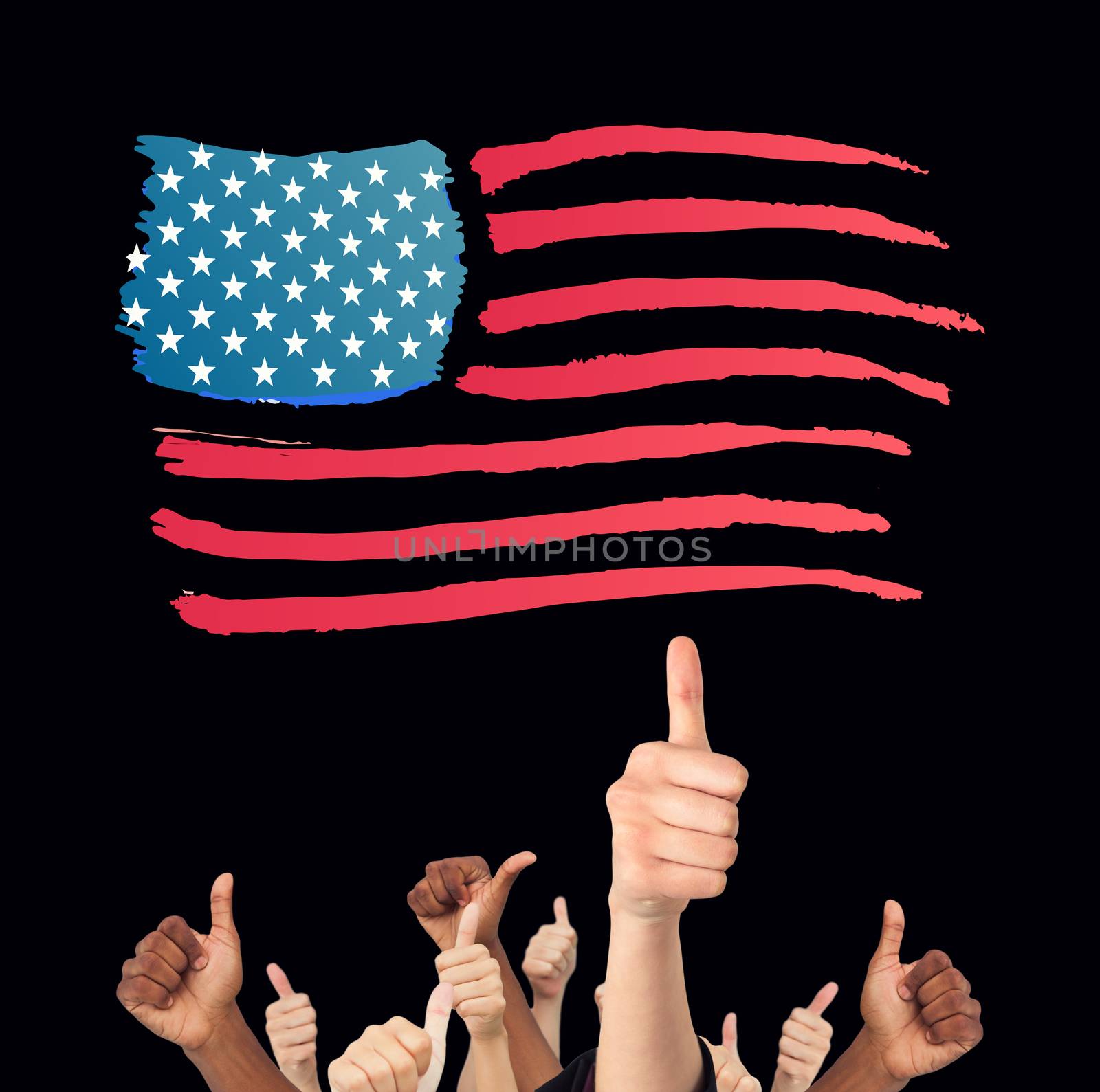 Composite image of hands showing thumbs up by Wavebreakmedia