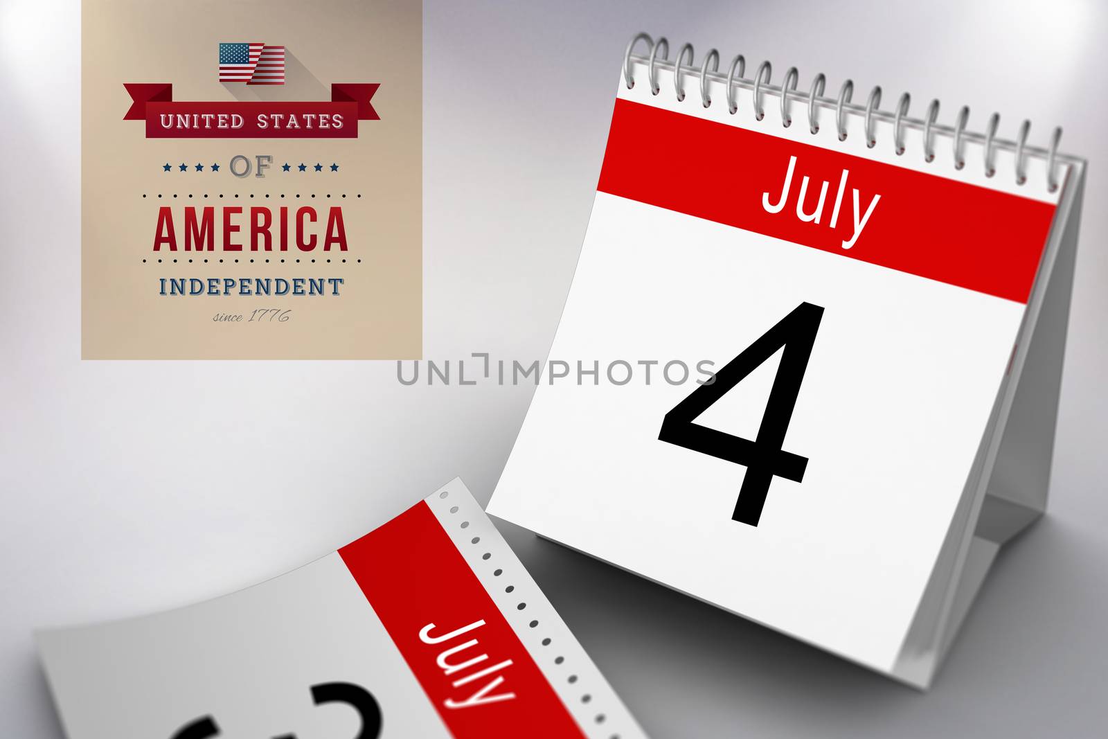 Independence day graphic against grey background