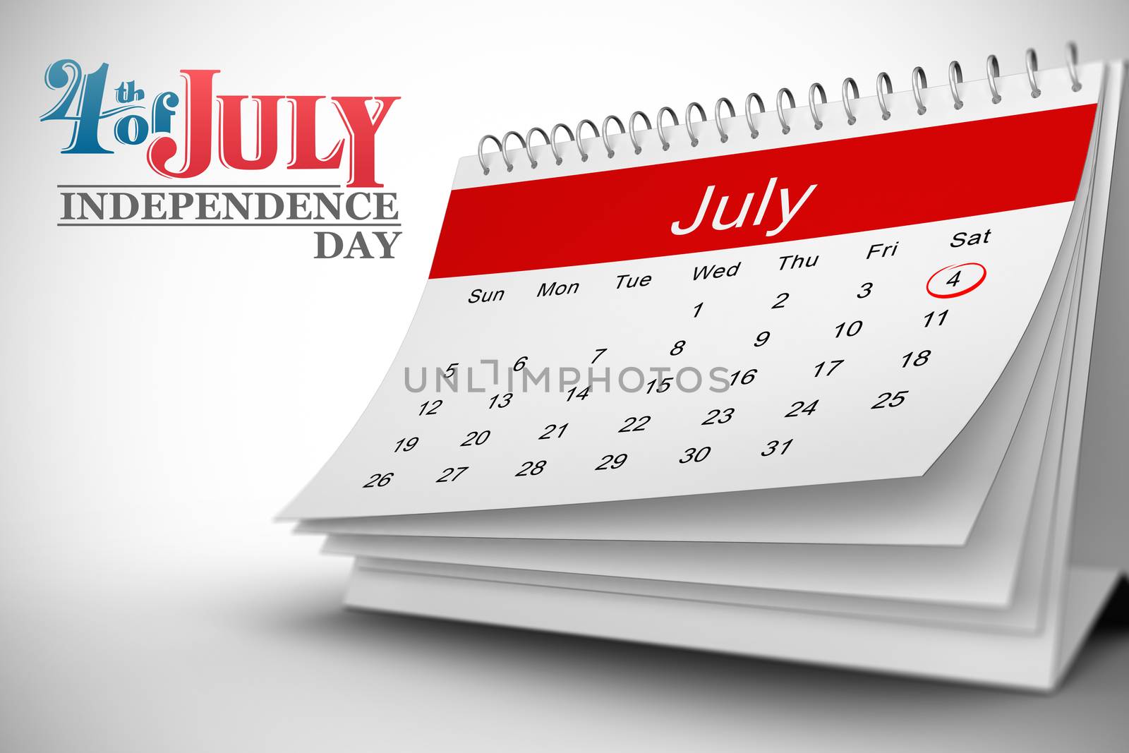 Independence day graphic against white background with vignette