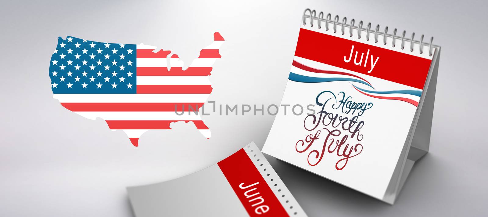 Independence day graphic against grey background