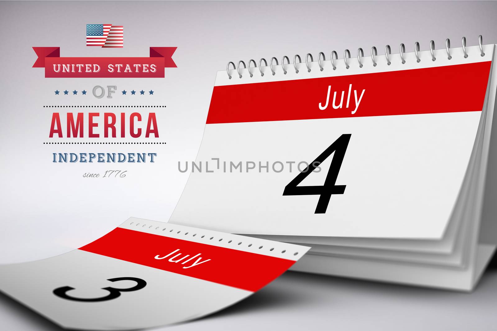 Independence day graphic against grey background