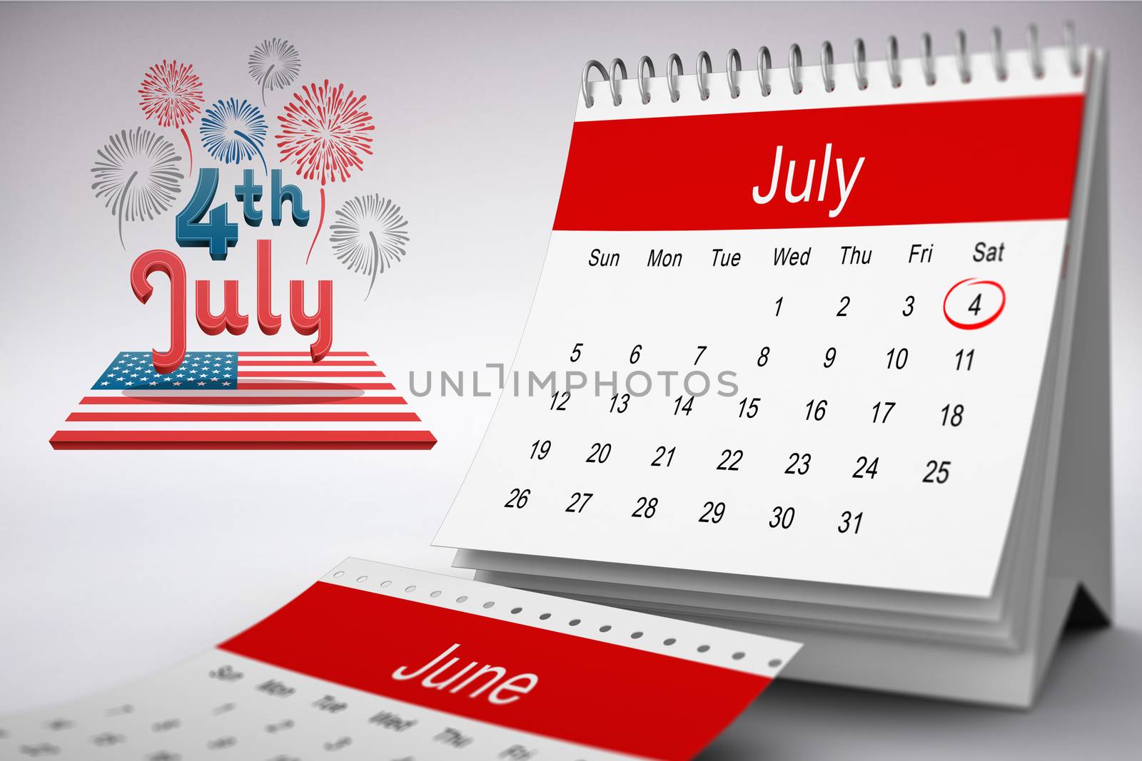 Independence day graphic against grey background