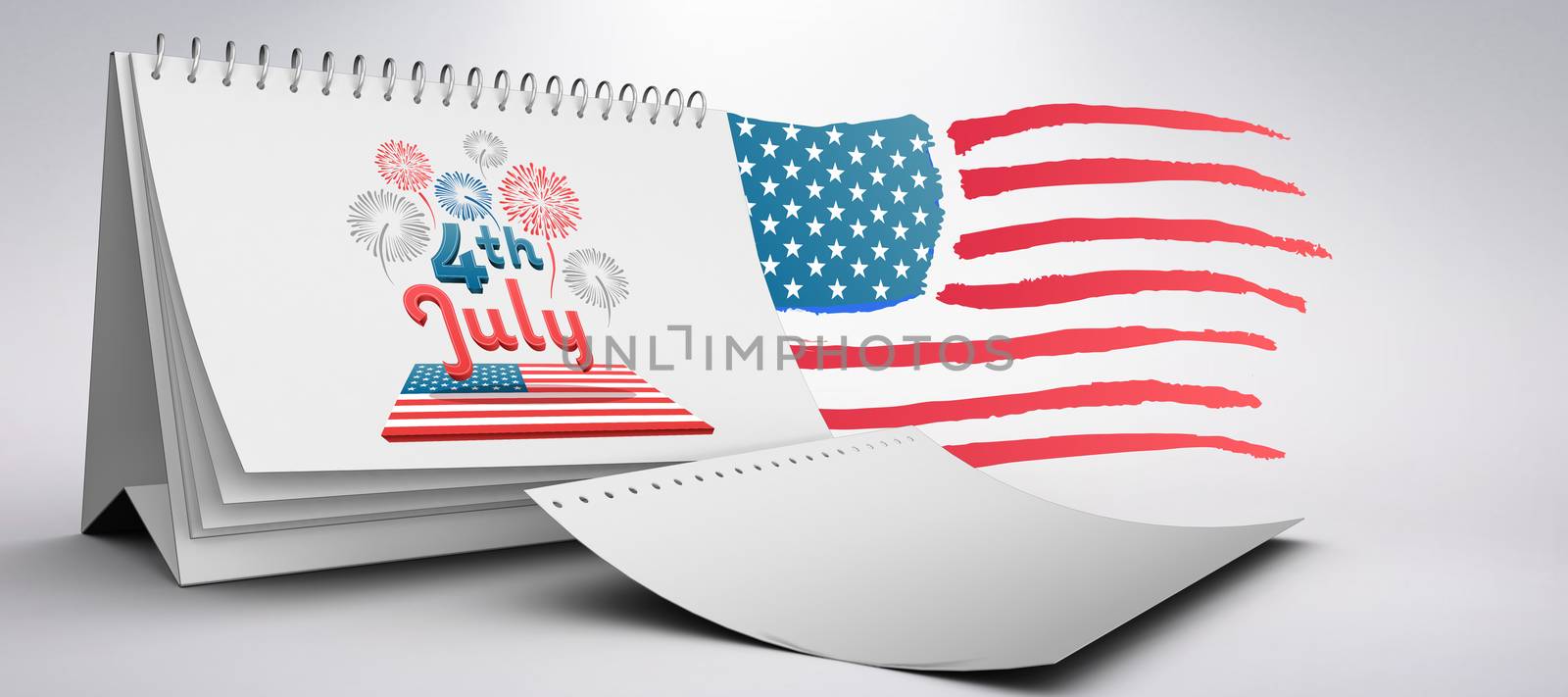 Independence day graphic against grey background