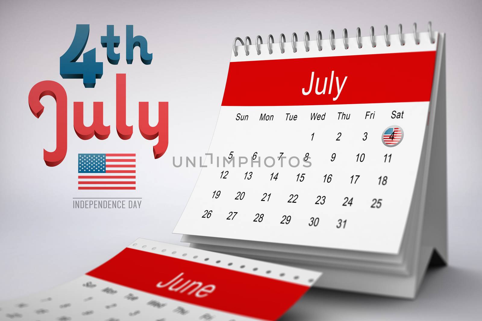 Independence day graphic against grey background