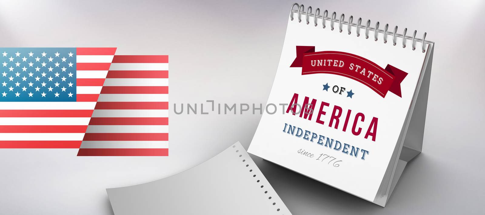 Independence day graphic against grey background