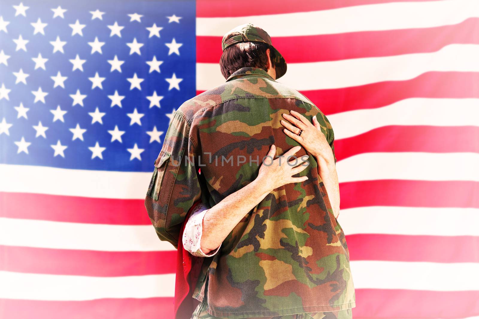 Composite image of solider reunited with mother by Wavebreakmedia