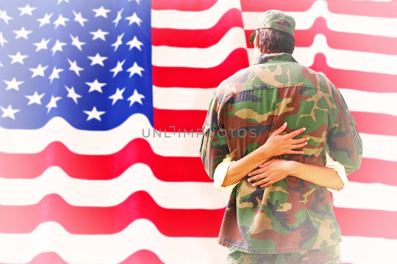 Composite image of army wife reunited with husband by Wavebreakmedia