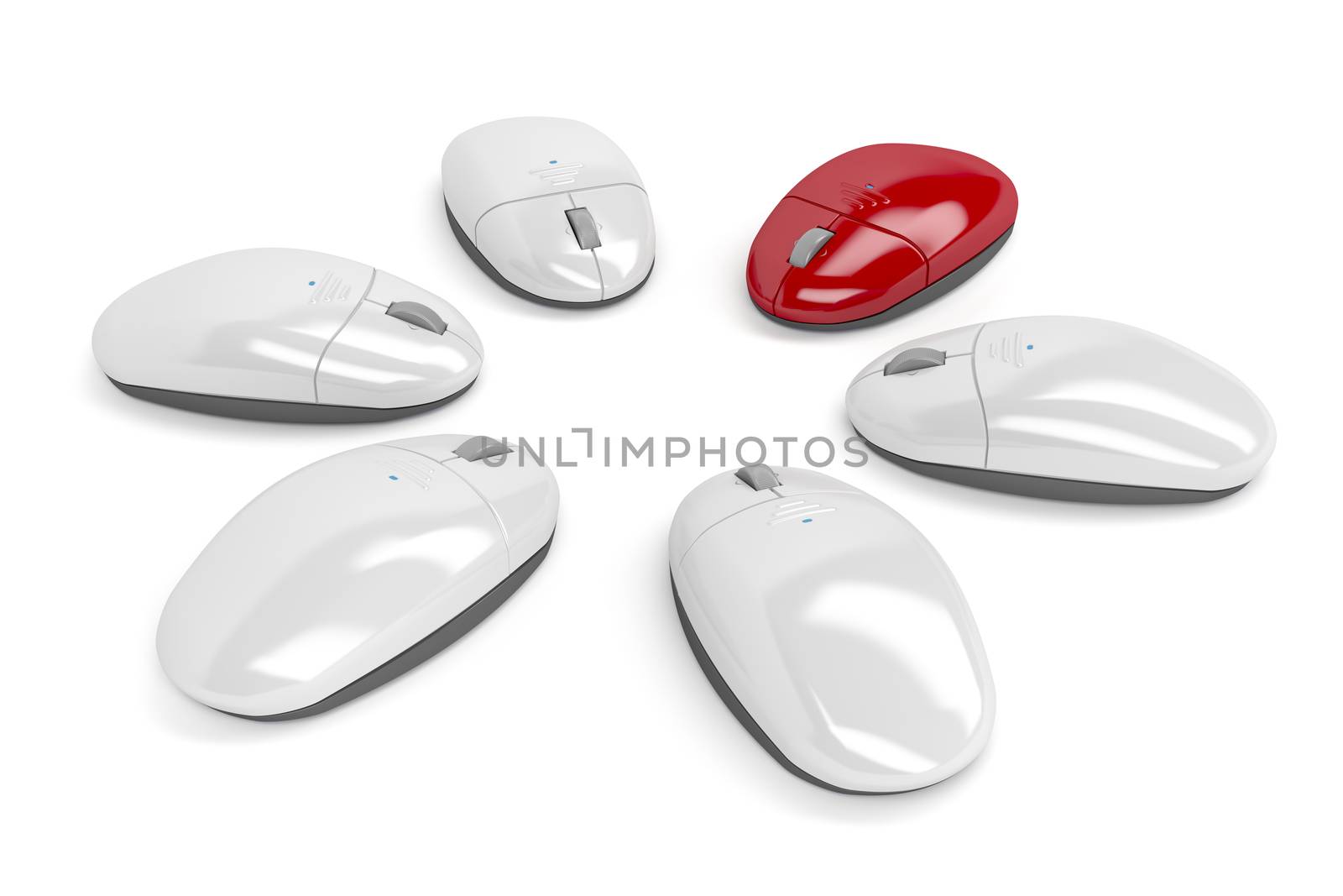 Red computer mouse by magraphics