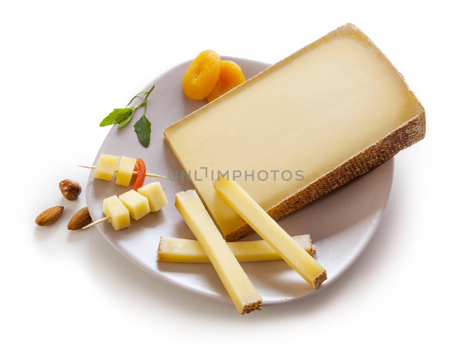 Swiss Gruyere cheese in a plate by vwalakte