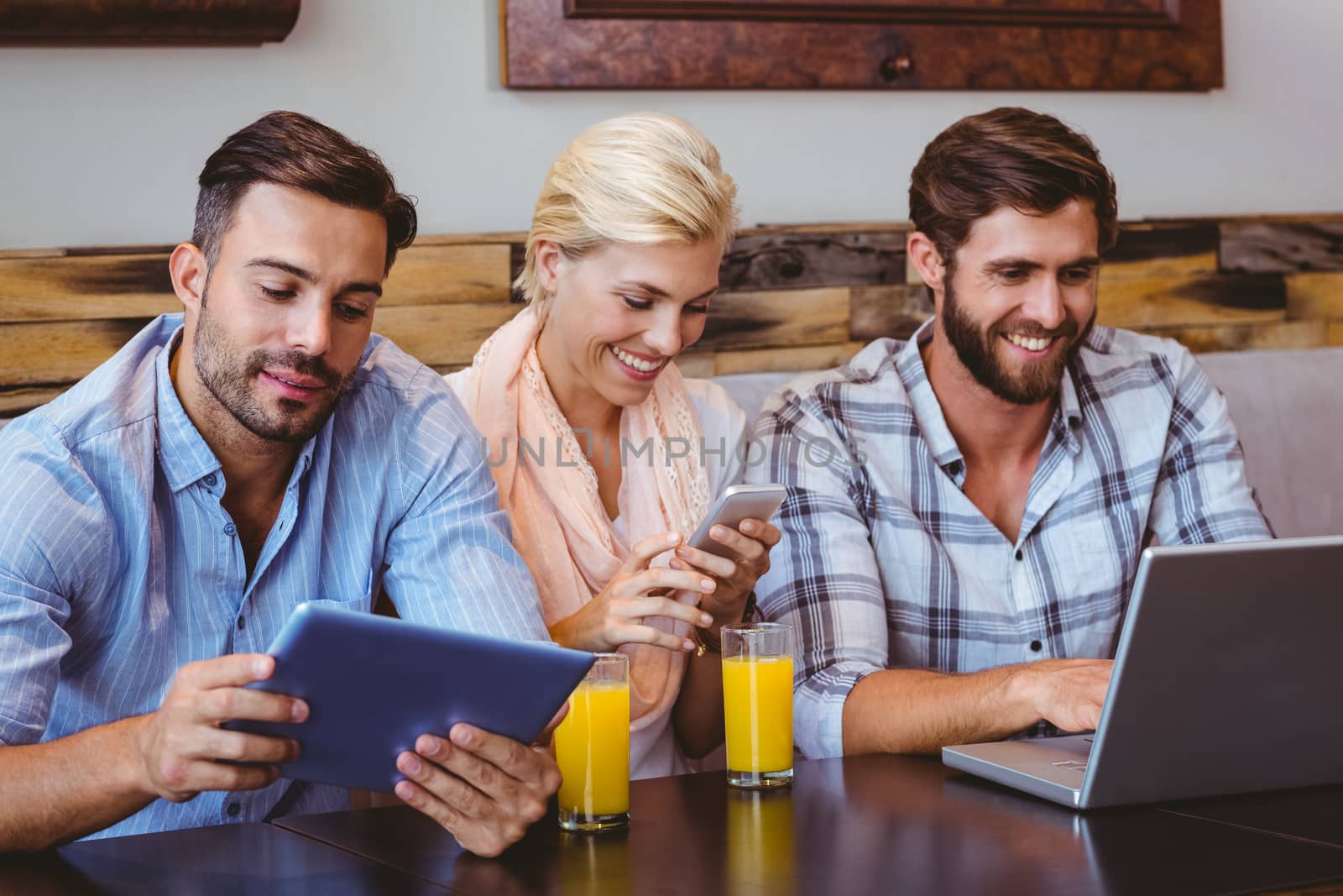 Friends hanging out in cafe