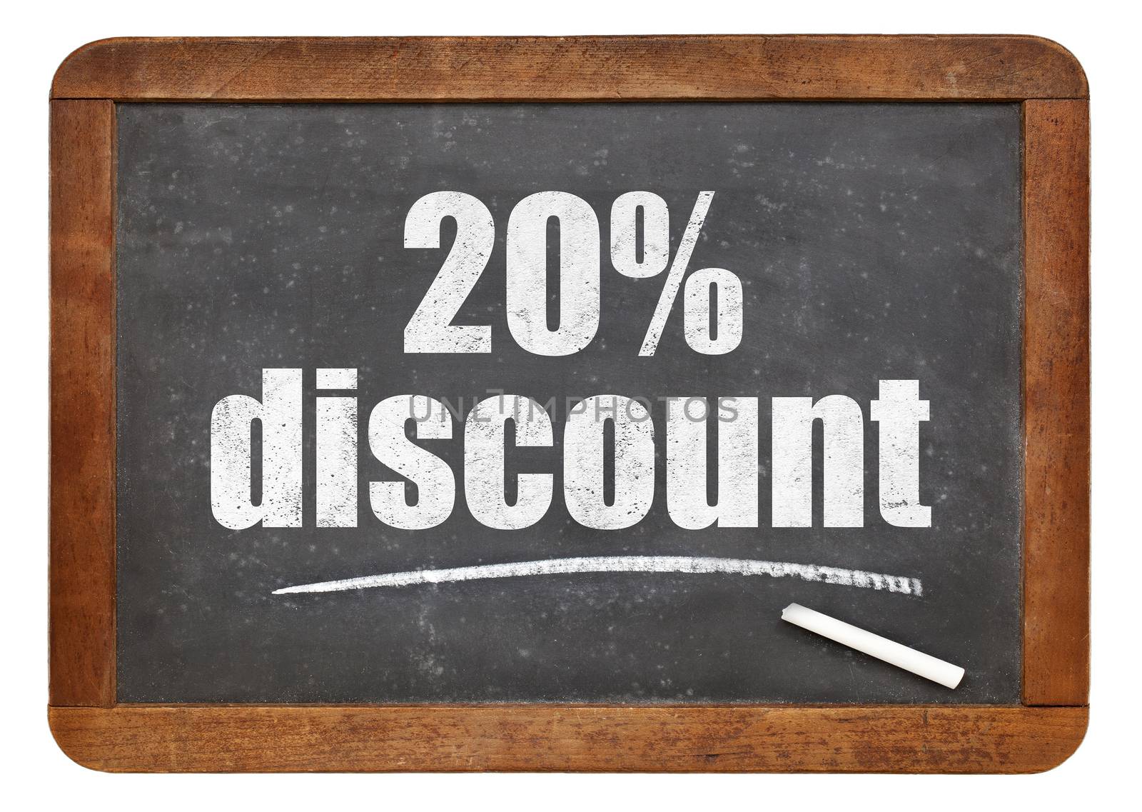 twenty percent discount blackboard sign by PixelsAway