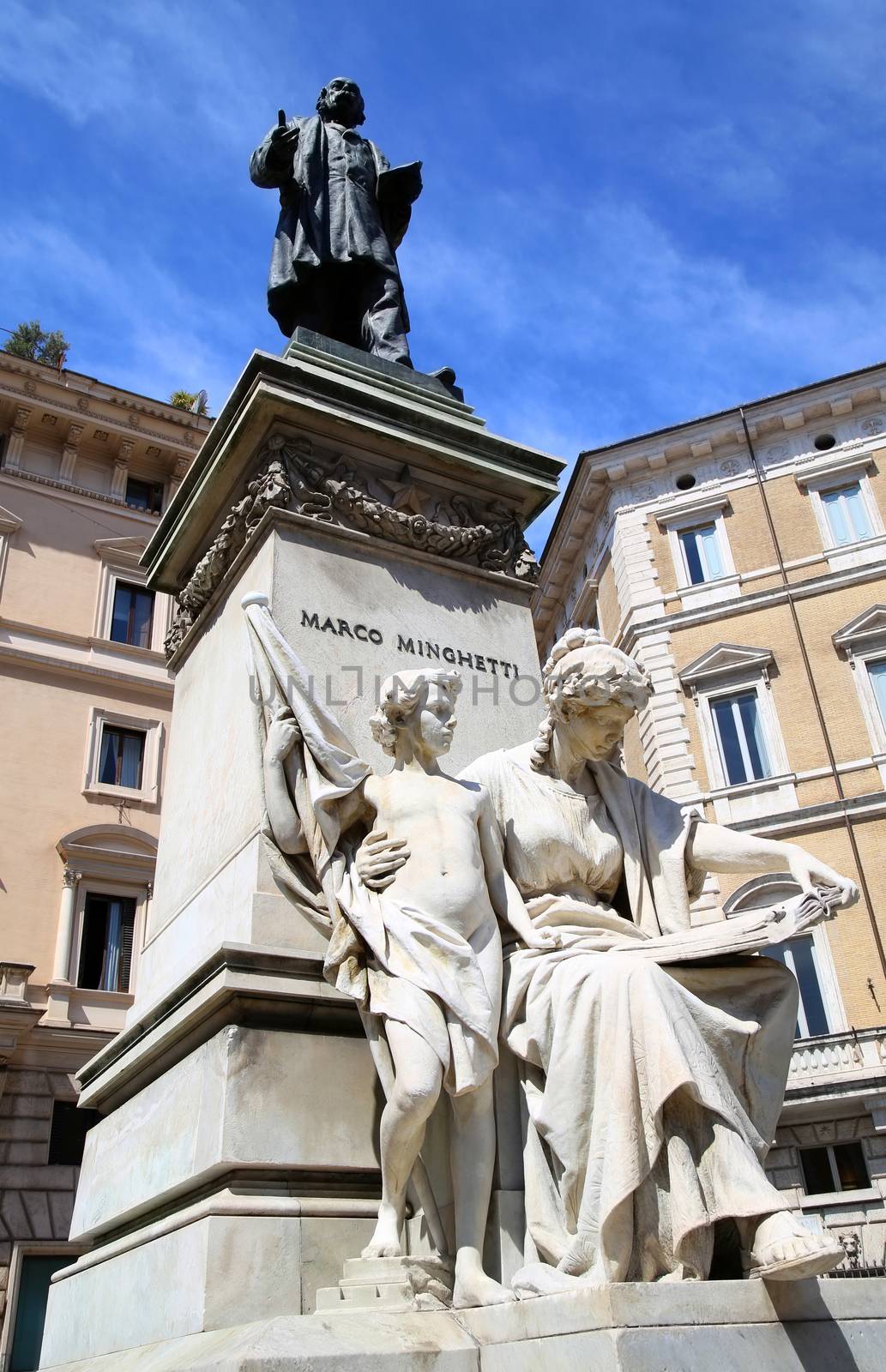 Statue Marco Minghetti in Corso Vittorio Emanuele II, Rome, Ital by vladacanon