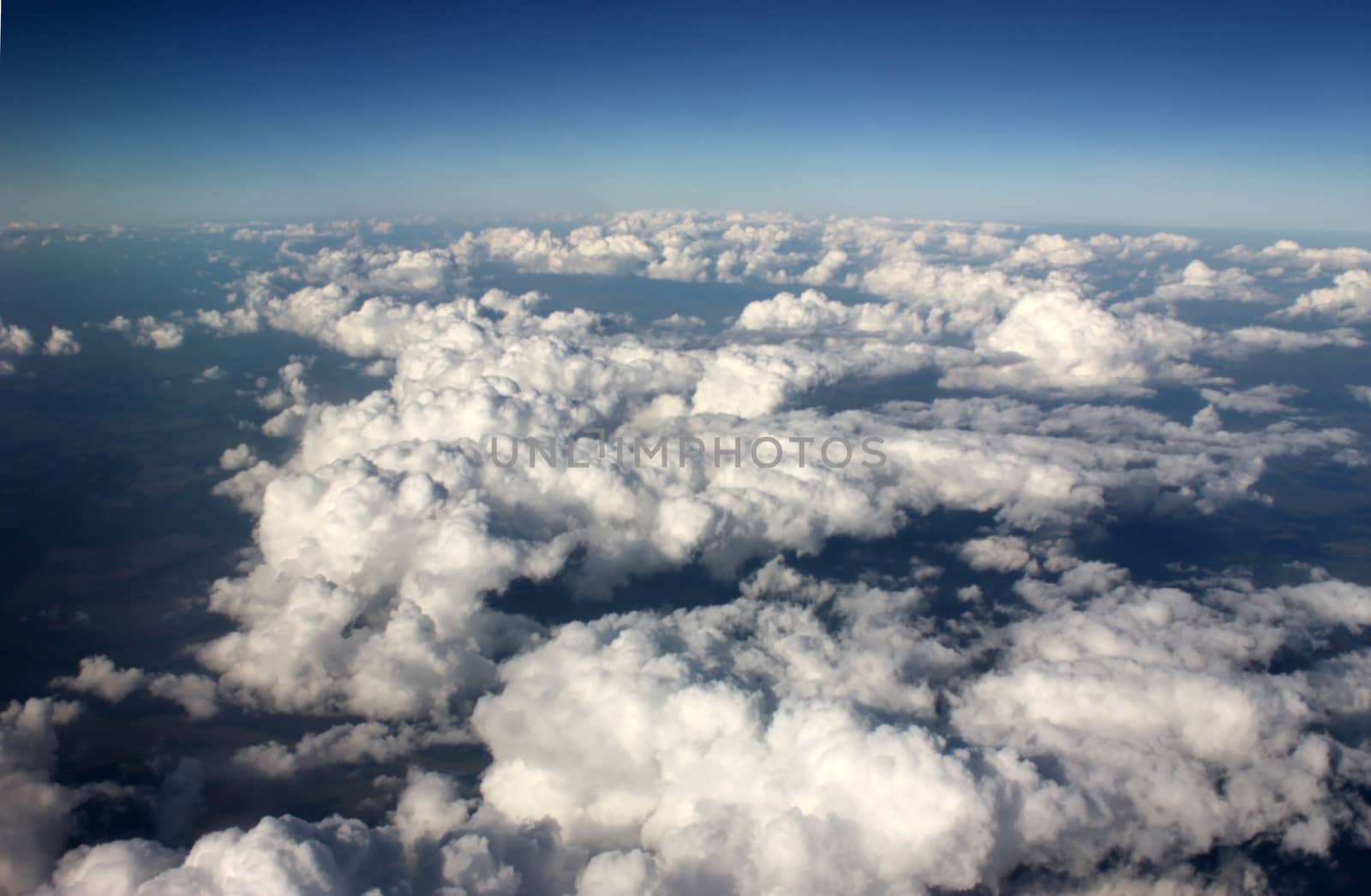 Aerial view of beautiful white clouds
