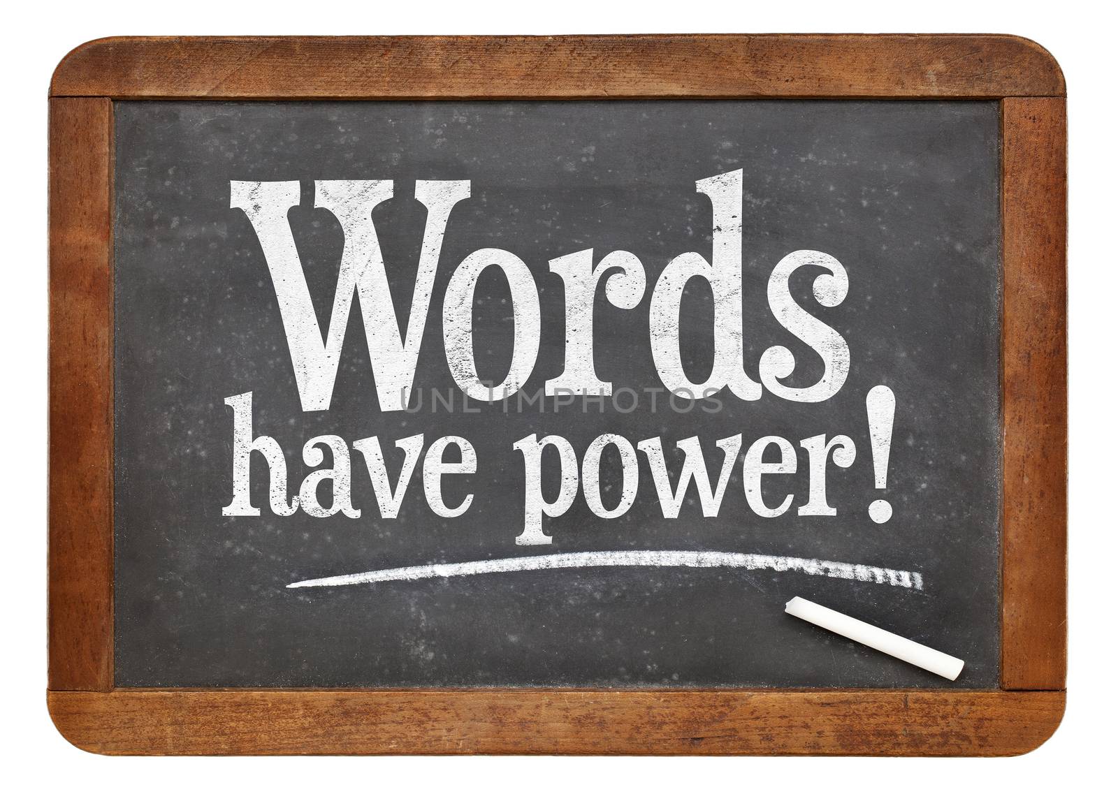 Words have power blackboard sign by PixelsAway