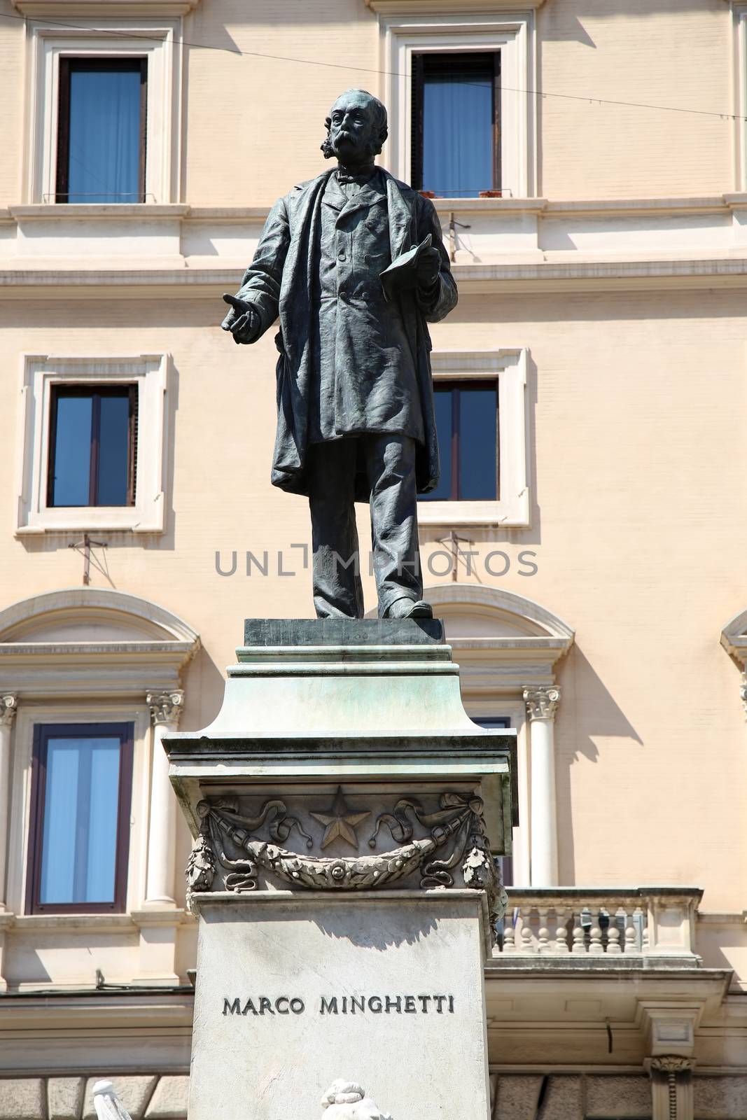 Statue Marco Minghetti in Corso Vittorio Emanuele II, Rome, Ital by vladacanon