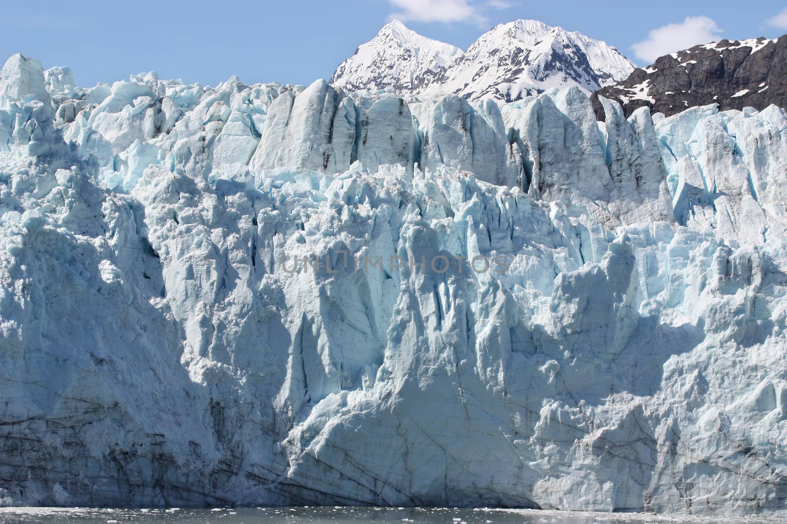 Close up view of glacier in Alaska