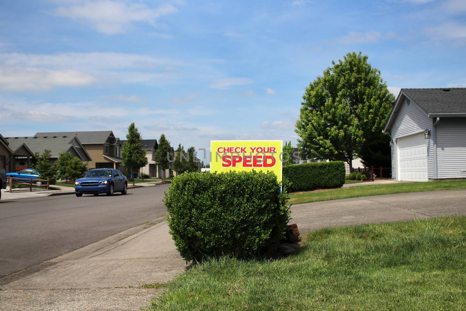 Check Your Speed sign in neighborhood