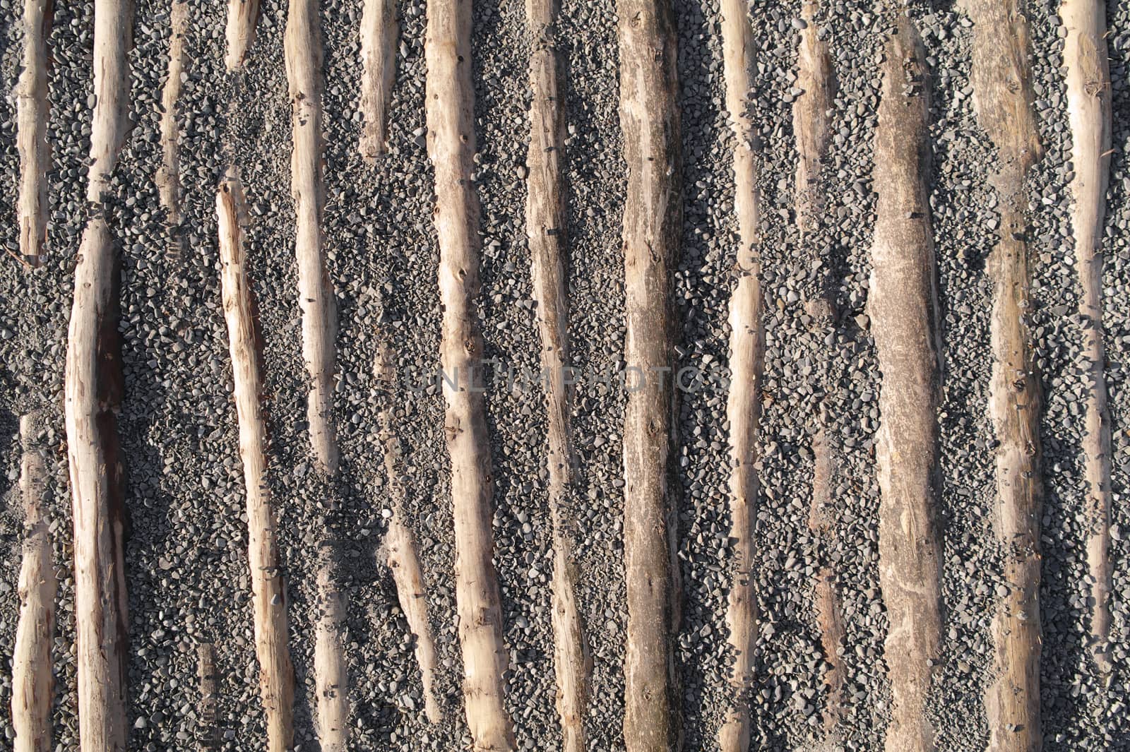 wooden timber in gravel by zjyslav