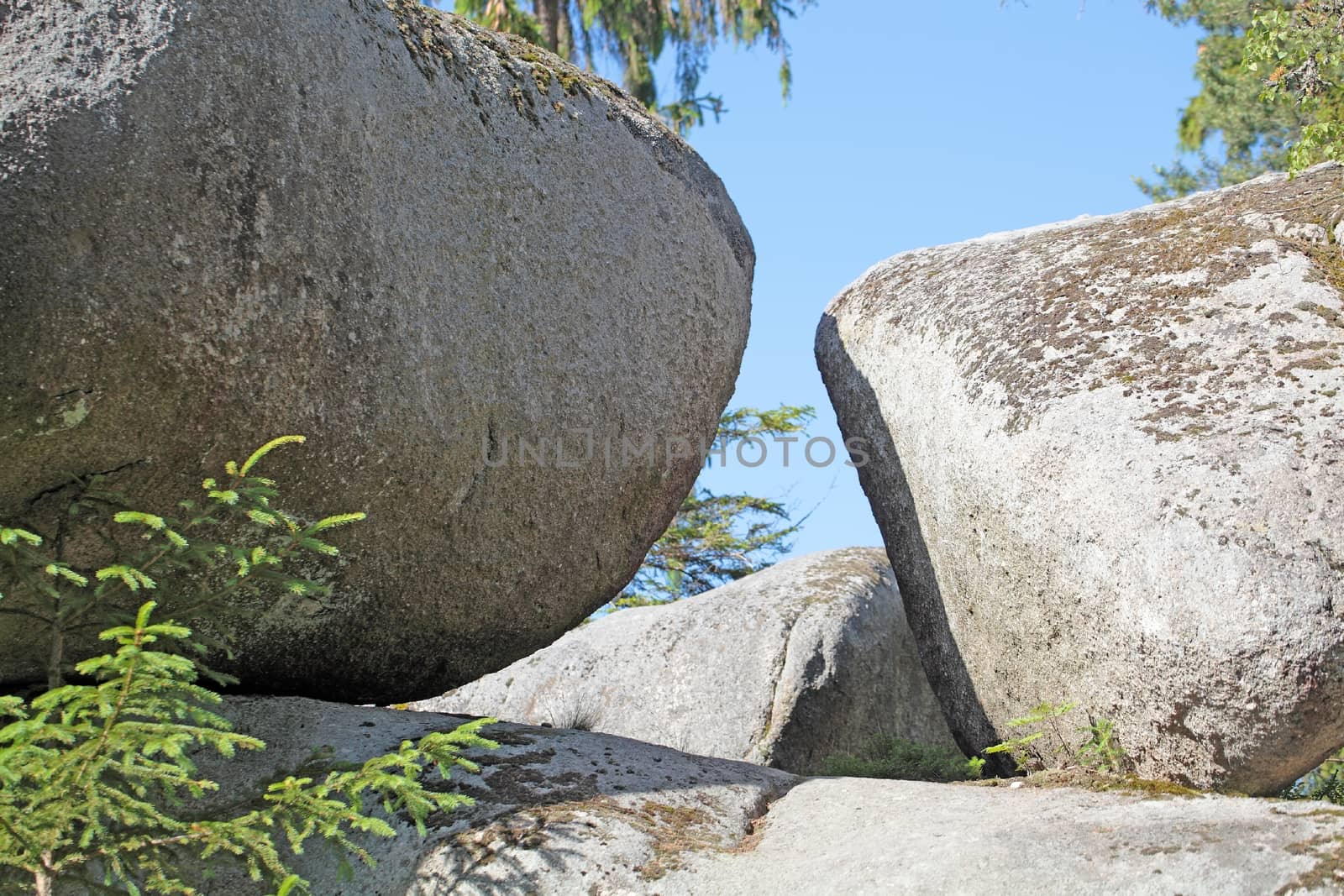 Large granitic rocks in the Fichtel Mountains in Southern Germany.