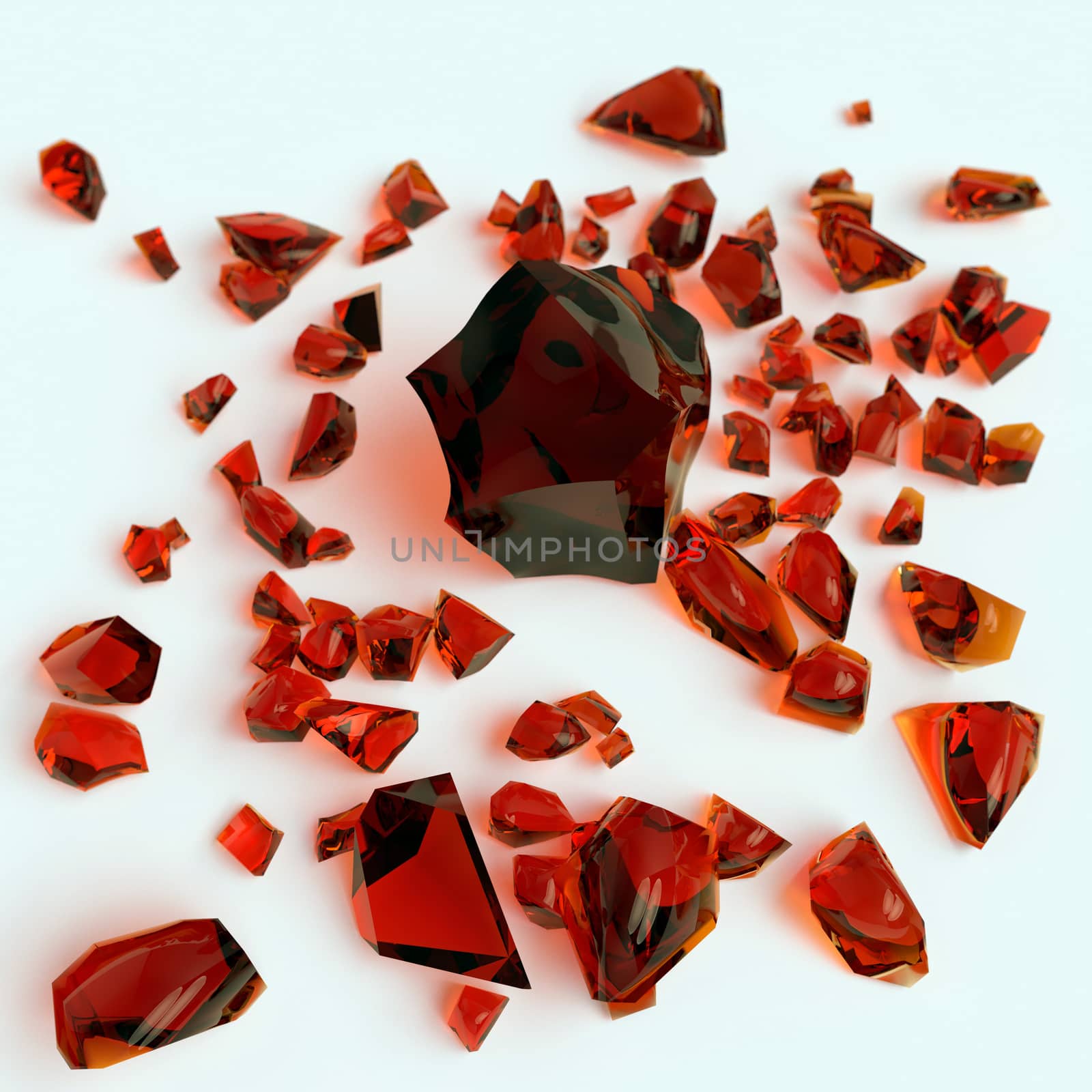 piece of amber on the white background