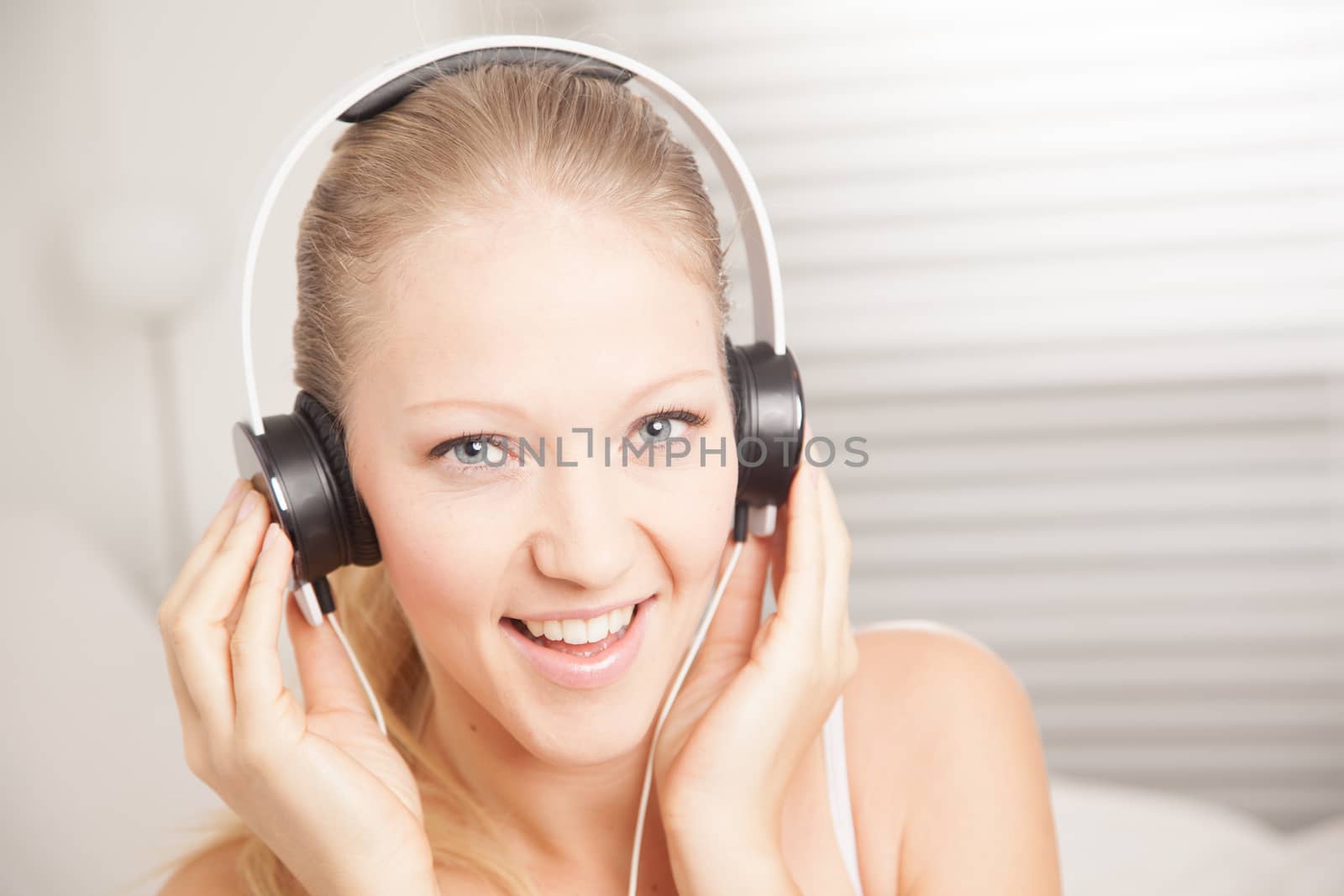 Young woman listening to music