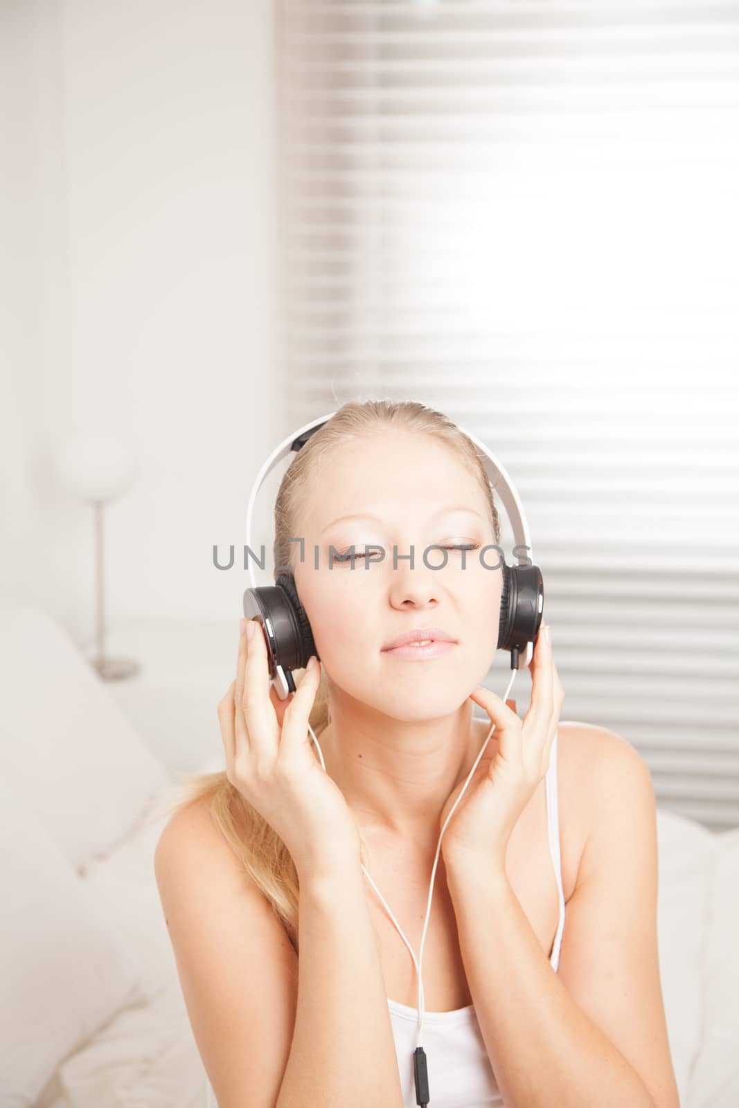 Pretty woman listening to music by ifilms