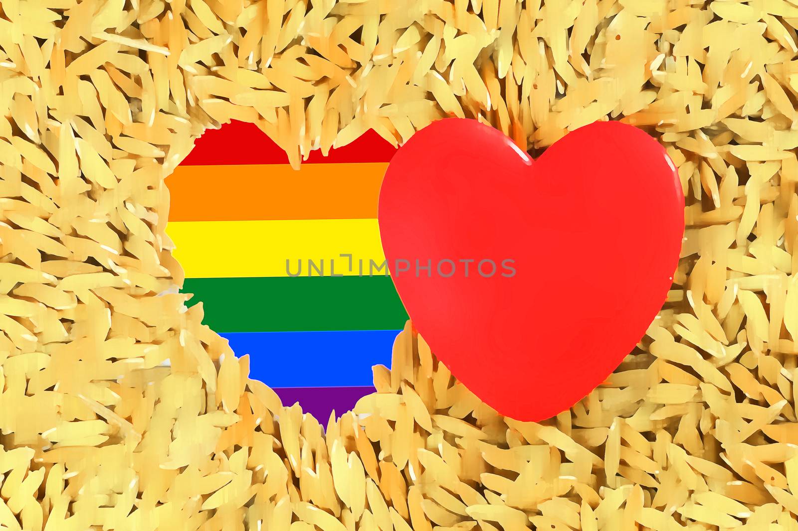Rainbow Red heart and the LGBT gay pride flag by mranucha
