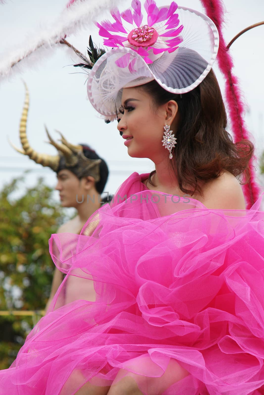 CHIANGMAI, THAILAND - FEBRUARY 2-2013 : Unidentified Thai people on the parade in ChiangMai Flower Festival 2013 at ChiangMai, Thailand.