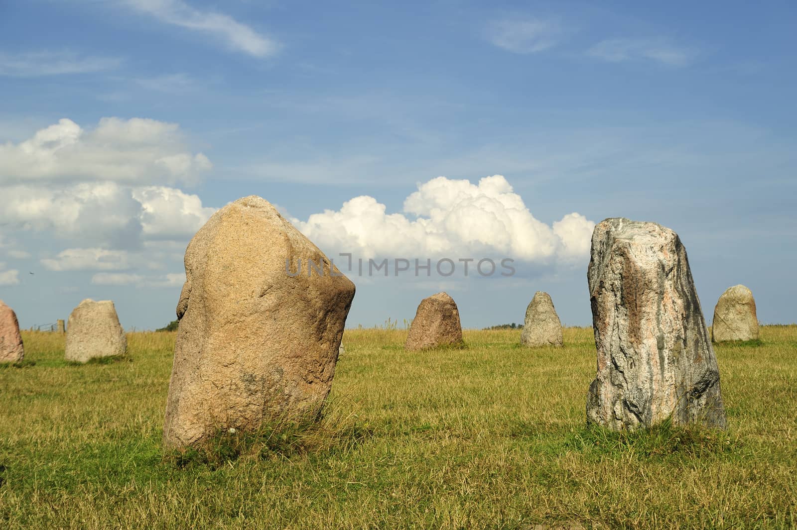 Over the small city Kaaseberga in the Southern part of Sweden stands this Stone Circle Ales Stenar (Ales Stones). The Archeologists can´t figure out wheather it is a Burial ground or the place have had some kind of religious function as a worshipping place.