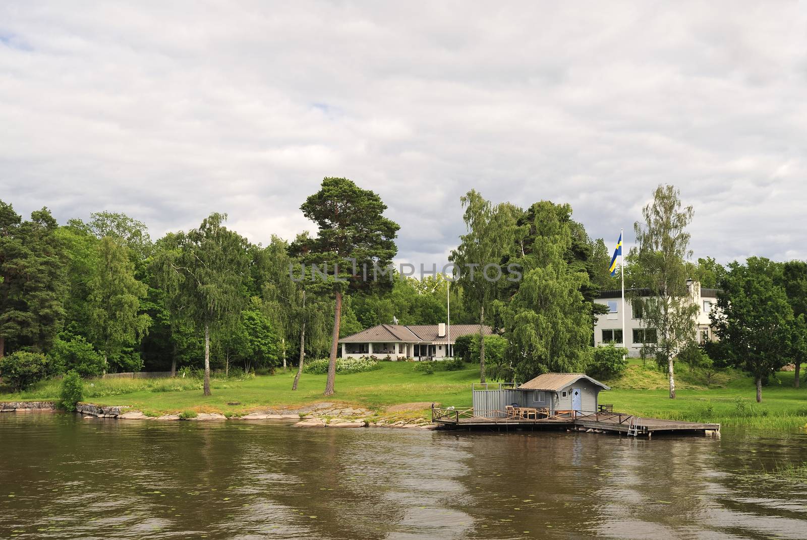 Beautiful summer vibrant picture of Stockholm archipelago.