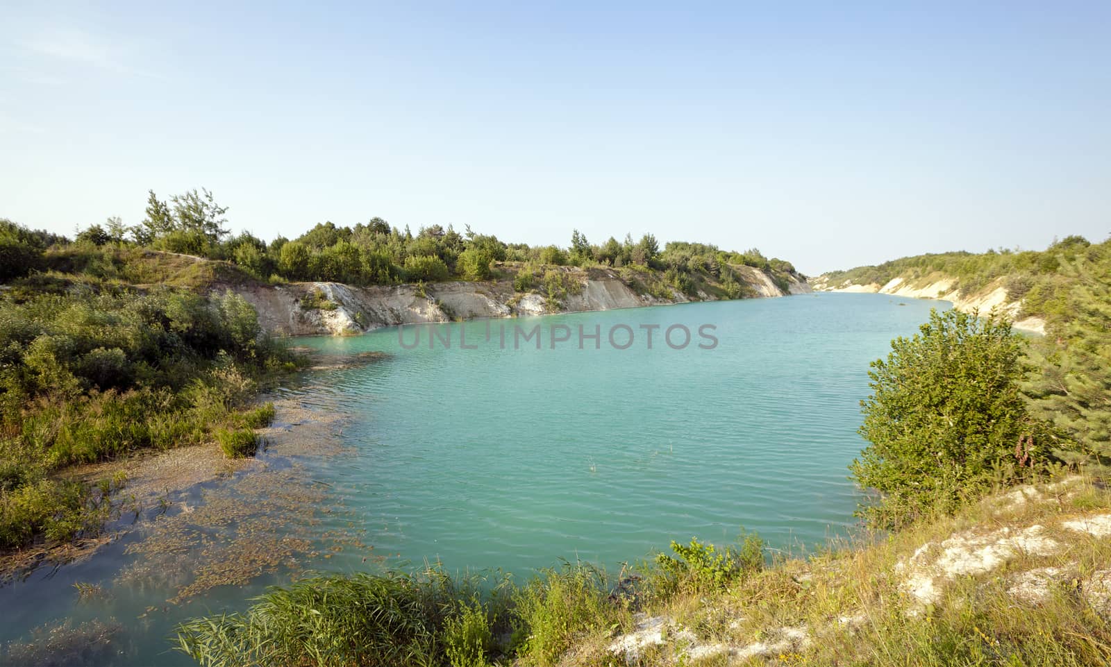   the artificial lake which appeared on cretaceous pits. Belarus