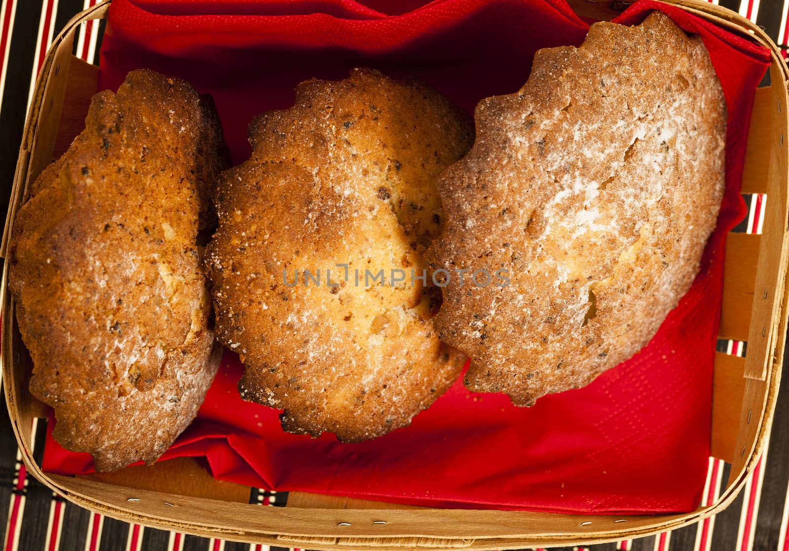  made homemade muffins , photographed closeup