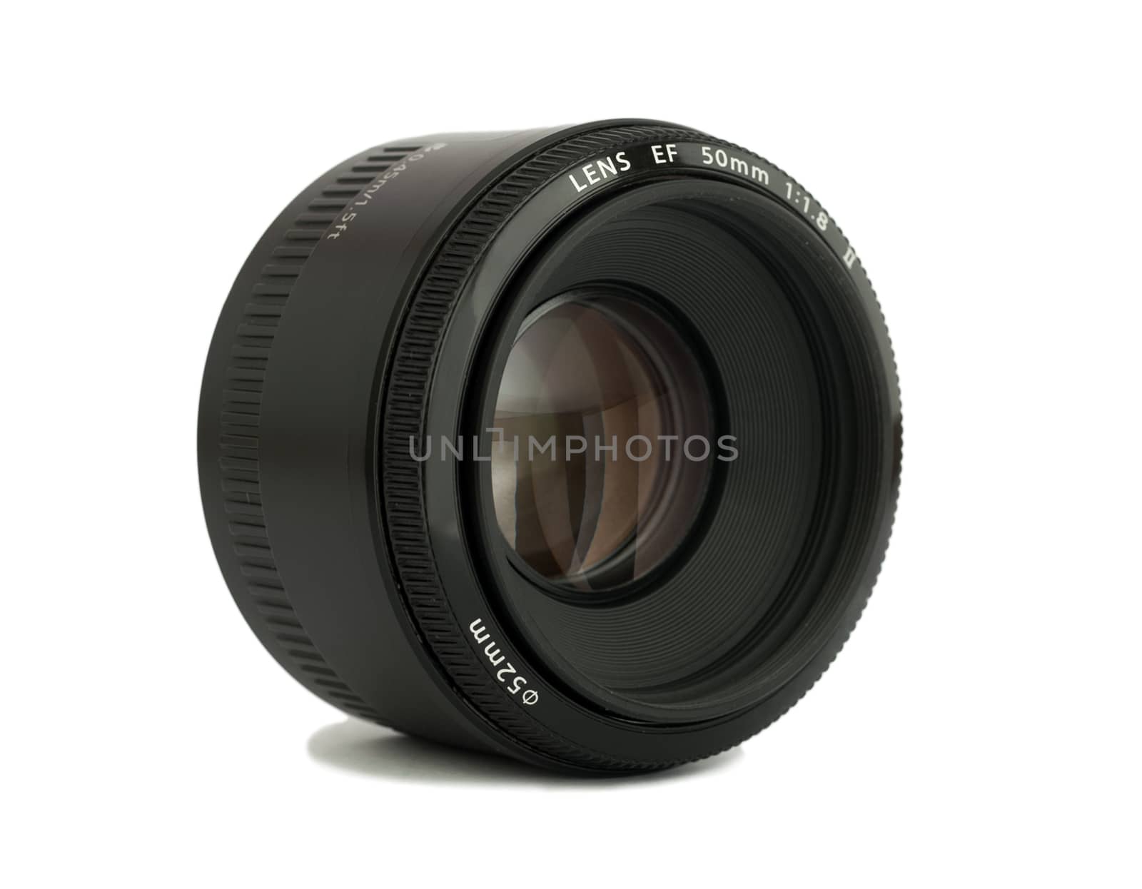 Camera photo lens isolated over white background