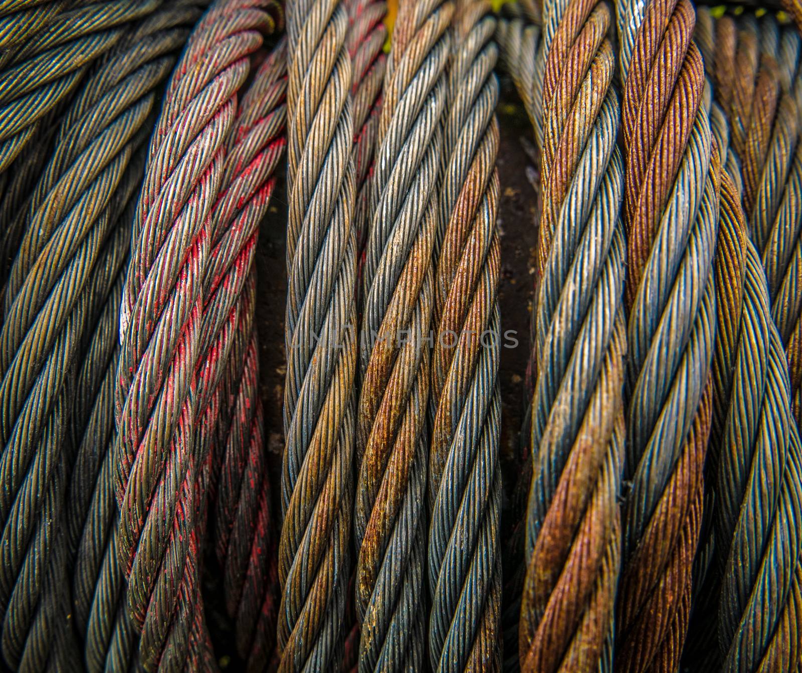 Background Texture Of Some Heavy Duty Industrial Metal Cables Or Rope