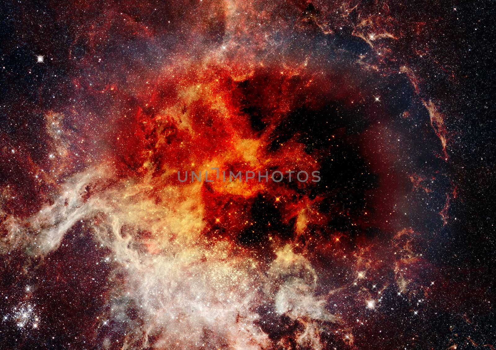 Far being shone nebula and star field against space. "Elements of this image furnished by NASA".