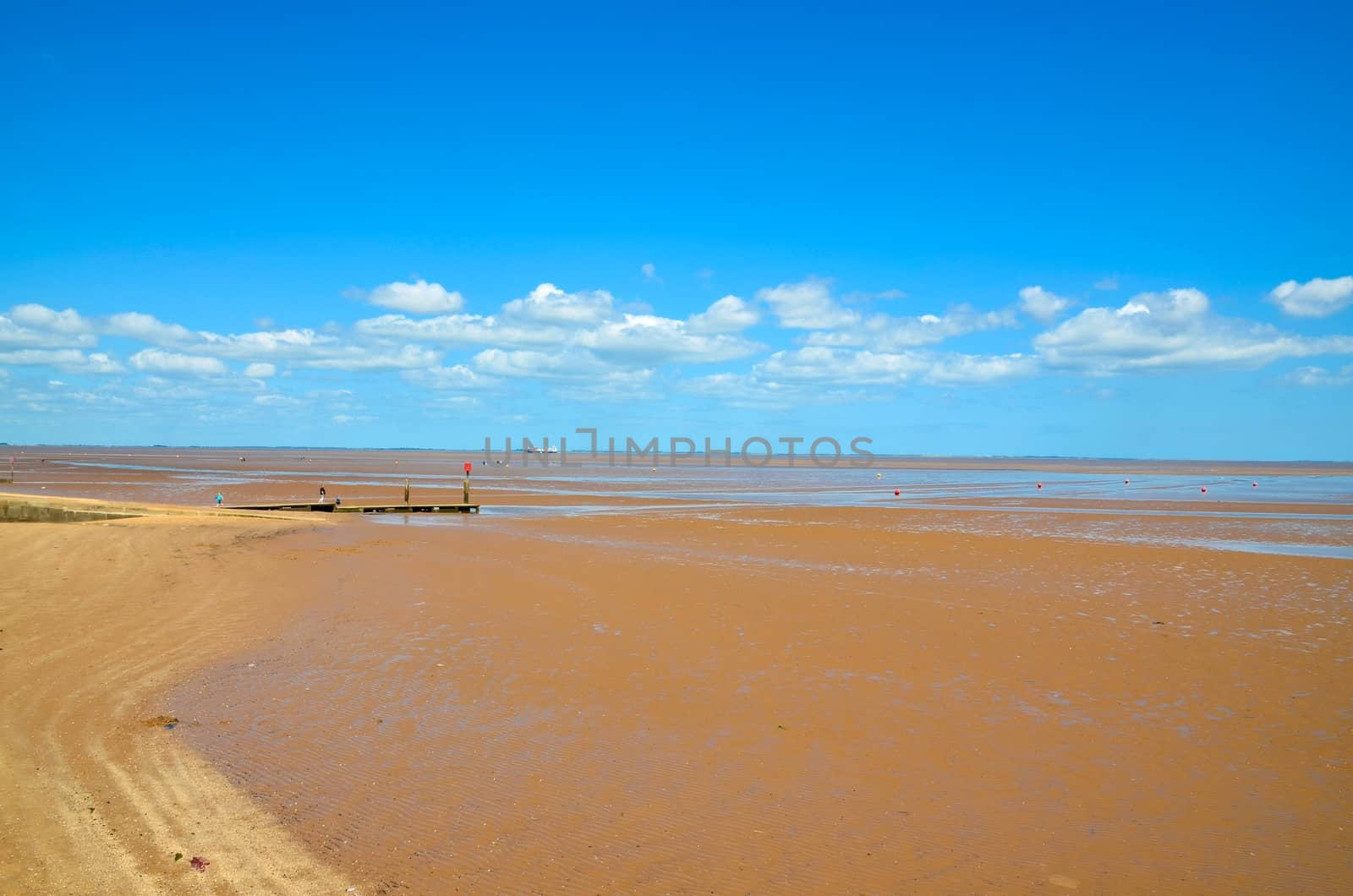 Low tide in Cleethorpes beach England