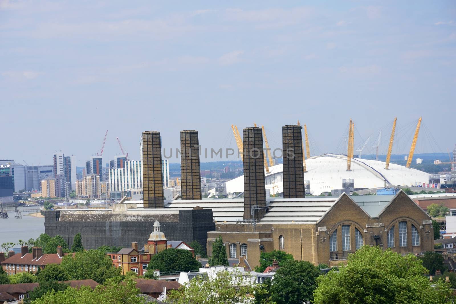 Greenwich power station and O2 in background